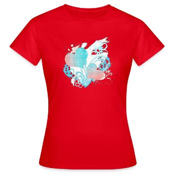 tolle blumen, Frühlingsherzen, valentinstagsmuster - Frauen T-Shirt - Rot - Vorne - AI Model Female 172 dark (172cm)