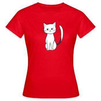 Chat Animal Icône Animal Mignon - T-shirt Femme - rouge - Devant - AI Model Female 172 dark (172cm)