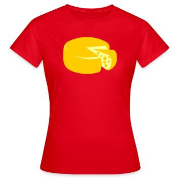 golden yellow cheese - Women's T-Shirt - red - Front - AI Model Female 172 dark (172cm)