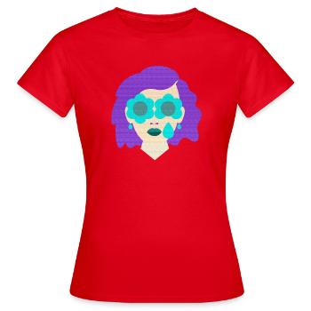 Mrs. Tear Flowers vintage graphic - Women's T-Shirt - red - Front - AI Model Female 172 dark (172cm)