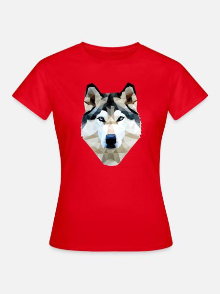 Husky Hund Polygon - Frauen T-Shirt - Rot