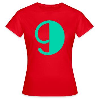 9. ALLES GUTE ZUM GEBURTSTAG. ALLES GUTE ZUM GEBURTSTAG! - Frauen T-Shirt - Rot - Vorne - AI Model Female 172 dark (172cm)