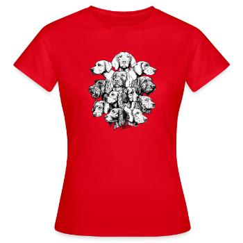 Hidden Object Pointing Dogs - Women's T-Shirt - red - Front - AI Model Female 172 dark (172cm)