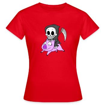Cochon Faucheur - T-shirt Femme - rouge - Devant - AI Model Female 172 dark (172cm)