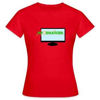 Informaticien - T-shirt Femme - rouge - Devant - AI Model Female 172 dark (172cm)
