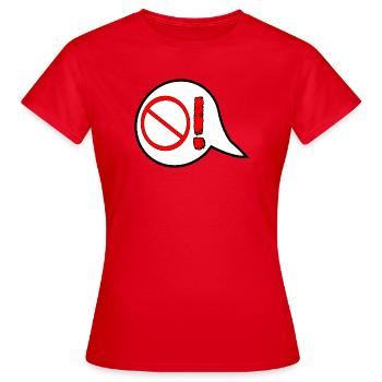 VERBOTSSCHILDER VERKEHR - ESKALATION WUT SPRÜCHE - Frauen T-Shirt - Rot - Vorne - AI Model Female 172 dark (172cm)