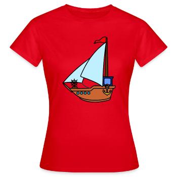 Voilier jouet - T-shirt Femme - rouge - Devant - AI Model Female 172 dark (172cm)