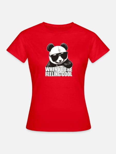 Cool panda feeling good - Frauen T-Shirt - Rot