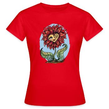 loveflower with handicap - Frauen T-Shirt - Rot - Vorne - AI Model Female 172 dark (172cm)
