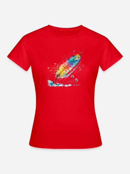 Feder - Frauen T-Shirt - Rot