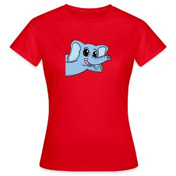 Salutation des éléphants - T-shirt Femme - rouge - Devant - AI Model Female 172 dark (172cm)