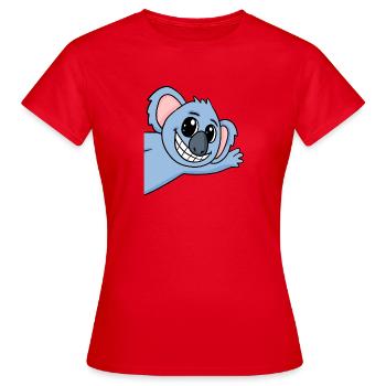 Koala Salutation Salutation Koala Bear - T-shirt Femme - rouge - Devant - AI Model Female 172 dark (172cm)