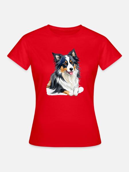 Border Collie - Frauen T-Shirt - Rot