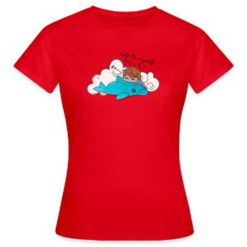 RELAX  - Frauen T-Shirt - Rot - Vorne - AI Model Female 172 dark (172cm)