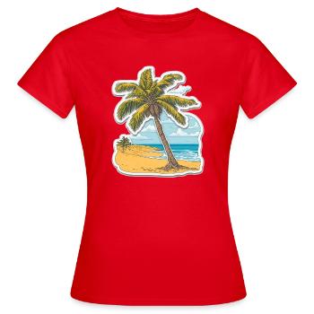 Rêve de palmier des mers du Sud - T-shirt Femme - rouge - Devant - AI Model Female 172 dark (172cm)
