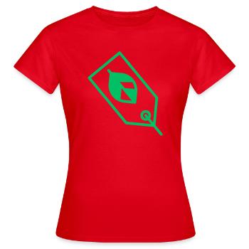 weareco label - T-shirt Femme - rouge - Devant - AI Model Female 172 dark (172cm)