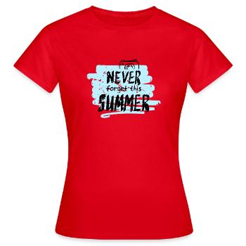 N’oubliez jamais cet été - T-shirt Femme - rouge - Devant - AI Model Female 172 dark (172cm)