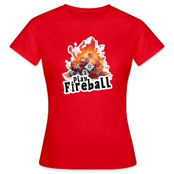 Übertriebener Feuerball – Würfel Chaos RPG - Frauen T-Shirt - Rot - Vorne - AI Model Female 172 dark (172cm)