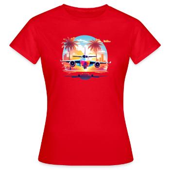 Miami Vacations - Women's T-Shirt - red - Front - AI Model Female 172 dark (172cm)