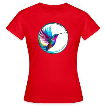 Kolibri - Frauen T-Shirt - Rot - Vorne - AI Model Female 172 dark (172cm)
