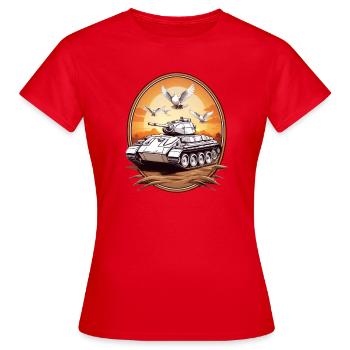 Chars avec colombes de la paix - T-shirt Femme - rouge - Devant - AI Model Female 172 dark (172cm)