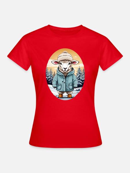Süßes Schaf - Frauen T-Shirt - Rot