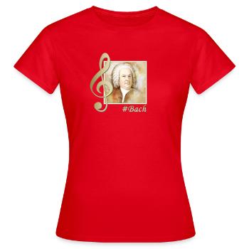 Johann Sebastian Bach Porträt im Aquarellstil - Frauen T-Shirt - Rot - Vorne - AI Model Female 172 dark (172cm)