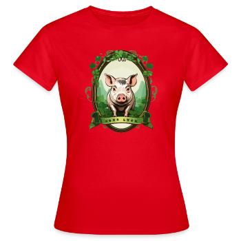 Cochon chanceux - T-shirt Femme - rouge - Devant - AI Model Female 172 dark (172cm)