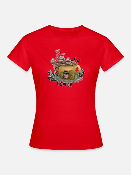 But First Coffee Owl - Frauen T-Shirt - Rot
