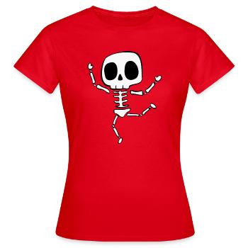 Squelette - T-shirt Femme - rouge - Devant - AI Model Female 172 dark (172cm)