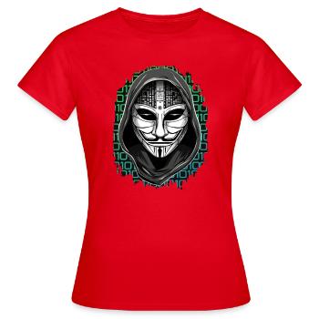 Anonymous Hacker - Frauen T-Shirt - Rot - Vorne - AI Model Female 172 dark (172cm)