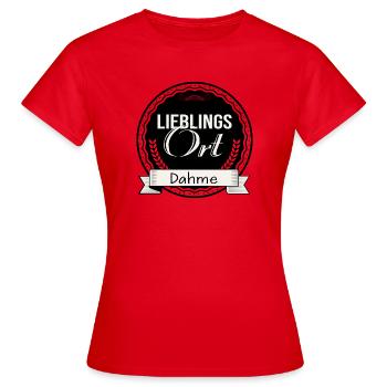 Lieblingsort Dahme - Frauen T-Shirt - Rot - Vorne - AI Model Female 172 dark (172cm)