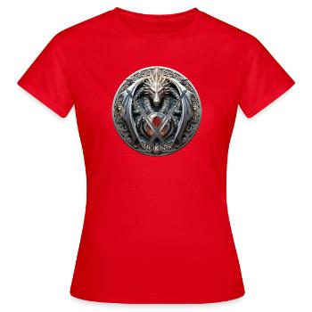 Logo Celtic Mojenn - T-shirt Femme - rouge - Devant - AI Model Female 172 dark (172cm)