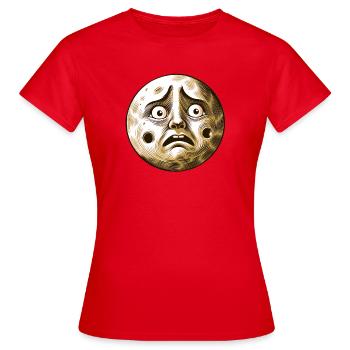 Schreckhafter Mond - Frauen T-Shirt - Rot - Vorne - AI Model Female 172 dark (172cm)
