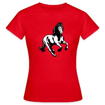 Étalon frison au galop - T-shirt Femme - rouge - Devant - AI Model Female 172 dark (172cm)