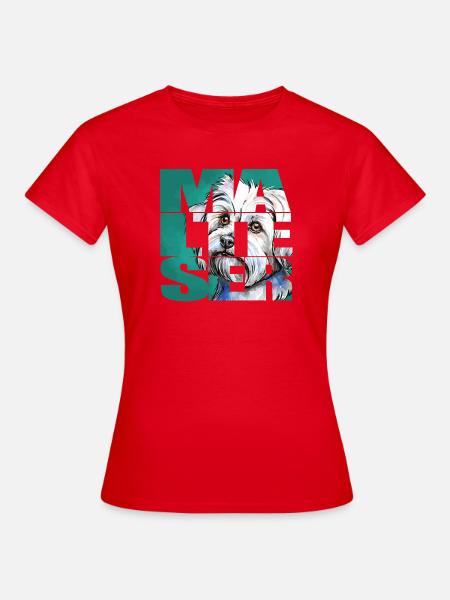 Malteser Portrait - Frauen T-Shirt - Rot