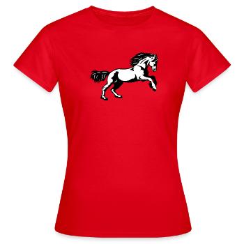 Galop frison - T-shirt Femme - rouge - Devant - AI Model Female 172 dark (172cm)