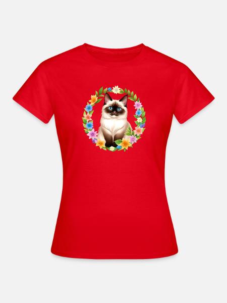 Frühlingserwachende Samtpfote - Frauen T-Shirt - Rot