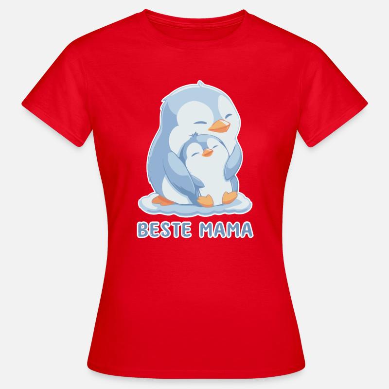 Beste Mama Pinguin Muttertag - Frauen T-Shirt - Rot