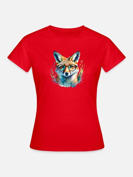 Fuchs mit Brille - Frauen T-Shirt - Rot
