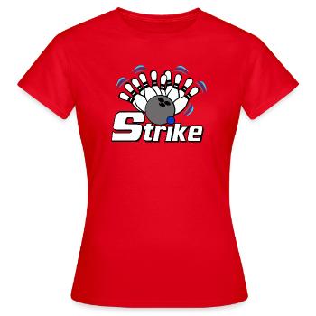 Strike Bowling - T-shirt Femme - rouge - Devant - AI Model Female 172 dark (172cm)