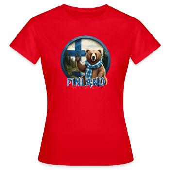 Finlande - Finlande - Suomi - T-shirt Femme - rouge - Devant - AI Model Female 172 dark (172cm)