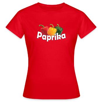 PAPRIKA - Frauen T-Shirt - Rot - Vorne - AI Model Female 172 dark (172cm)