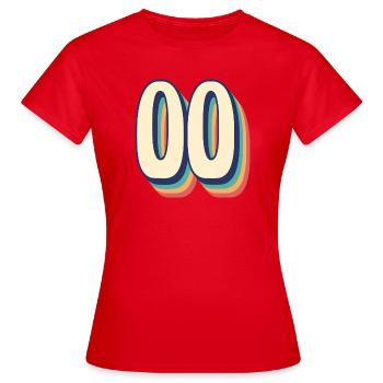 Vintage rétro T Shirt numéro 00 zéro zéro - T-shirt Femme - rouge - Devant - AI Model Female 172 dark (172cm)
