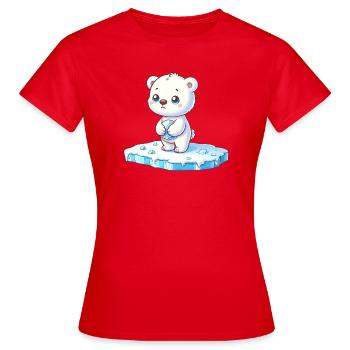 Ours polaire sur la banquise réchauffement climatique - T-shirt Femme - rouge - Devant - AI Model Female 172 dark (172cm)
