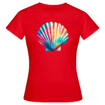 Jakobsmuschel-Schale - Frauen T-Shirt - Rot - Vorne - AI Model Female 172 dark (172cm)