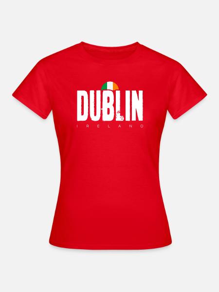 Dublin Bold Wortmarke Irische Flagge - Frauen T-Shirt - Rot