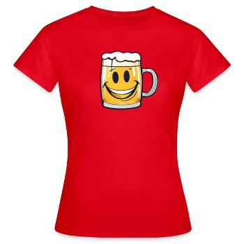 Fröhliches Bier! - Frauen T-Shirt - Rot - Vorne - AI Model Female 172 dark (172cm)