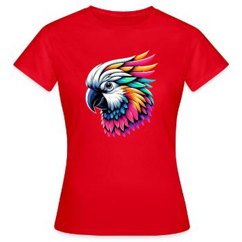 Kakadu-Papagei mit Kamm - Frauen T-Shirt - Rot - Vorne - AI Model Female 172 dark (172cm)