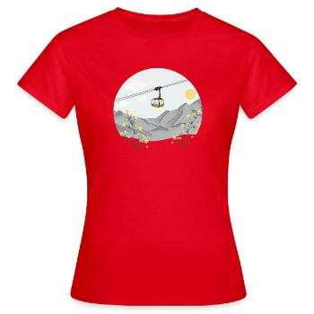 Montée en gondole - téléphérique - T-shirt Femme - rouge - Devant - AI Model Female 172 dark (172cm)